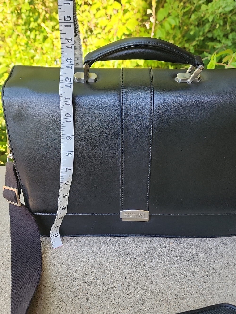 Kenneth Cole Black Leather Briefcase - Picture 4 of 17